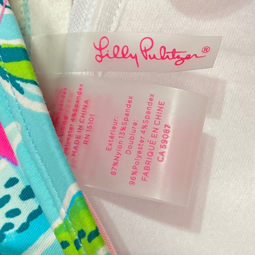 Lilly Pulitzer Carmen Ruffled Tankini Top Bali Blue Sway This‎ Way Swim Size 4 - Picture 11 of 13